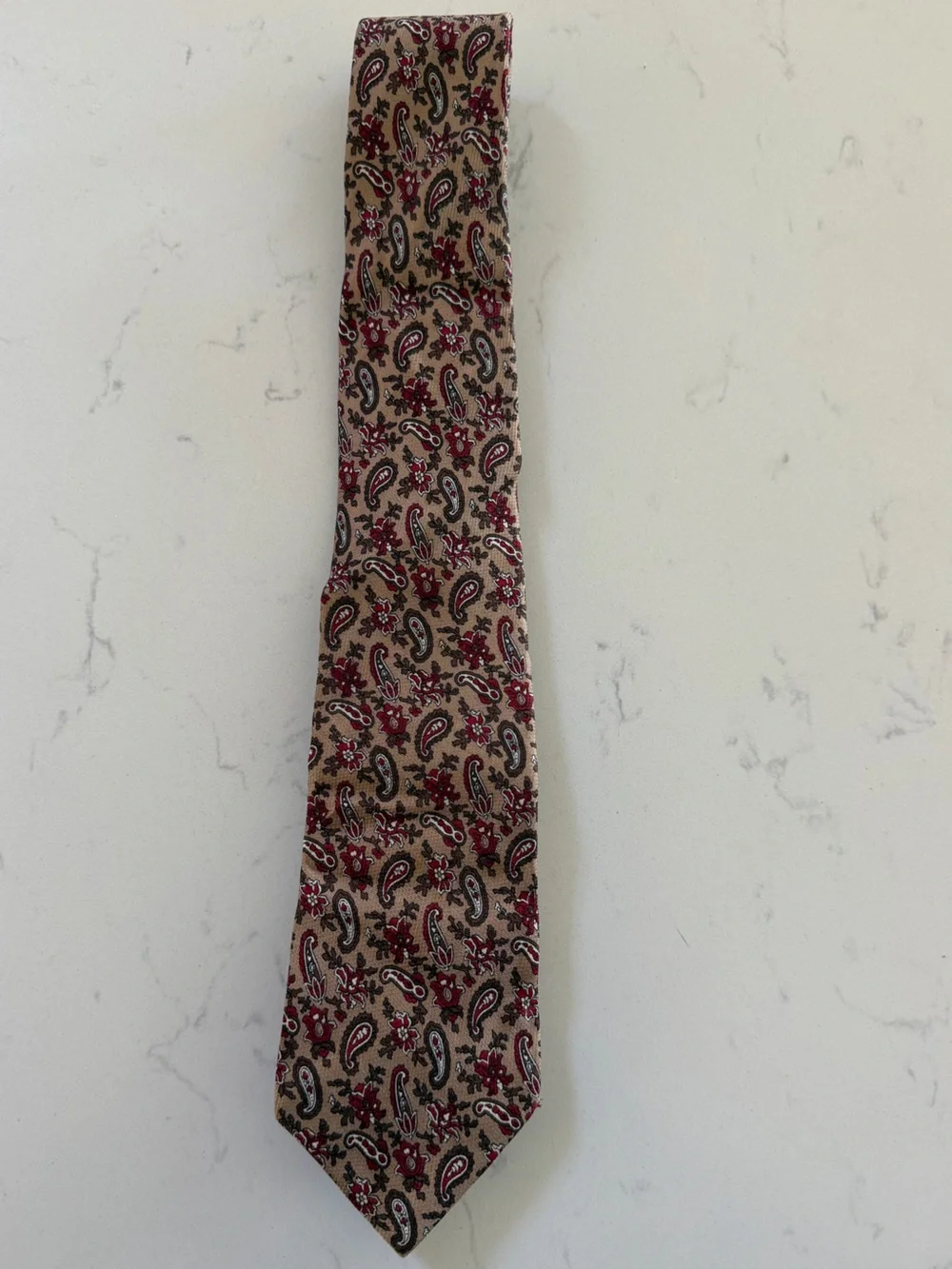 Men's Givenchy Paisley Tie in Tan and Red
